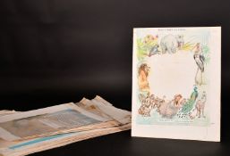 Eric Kincaid (1931-2023), a collection of illustrations from 'And So to Bed Tales', watercolour,