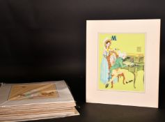 Eric Kincaid (1931-2023), a collection of illustrations featuring scenes including letters of the