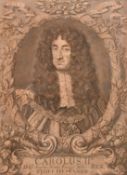 White after Kneller, a 17th Century portrait of Charles II, engraving, 18.5