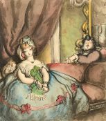 Harold Hope Read (1881-1959), a lady and gentleman in a lavish interior, watercolour, 11