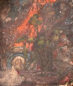 Circle of Frank Brangwyn, a still life study with plants and ornaments, oil on canvas, 30