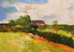 Vincent Black (20th Century), a collection of four modern landscape paintings, the largest 16