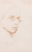 English School, Circa 1871, a sepia ink head study of a gentleman in glasses, inscribed 'Margate'