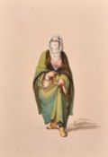Amadeo Preziosi (1816-1882), 'Turkish Lady', watercolour heightened with white, signed, bears