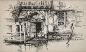 Andrew Fairbairn Affleck (1874-1935), 'A Venetian Doorway', etching, signed in pencil, 6