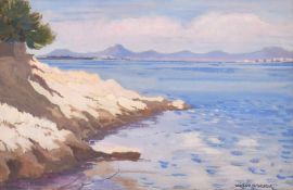 20th Century French School, a pair of watercolours of coastal scenes, indistinctly signed, each 6