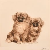 Kurt Meyer-Eberhardt (1895-1977), German, an etching of two Pekingese dogs, signed in pencil, plate