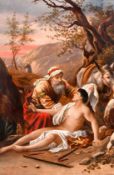 After Bernhard Plockhorst, 19th Century, The Good Samaritan, oil on canvas, inscribed, 21.75