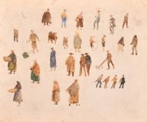 Walter Tyndale (1855-1943), a collection of six unframed watercolour views, some signed, each around