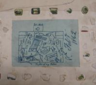 SCRAPBOOK, mid. 19th c. & later, incl. INDIA interest: drawing after Chinnery, photos, invites etc.,