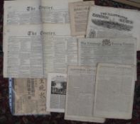 NEWSPAPERS, small q. 18th & 19th c., incl. 2 copies of 