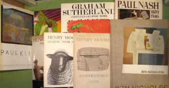 [MODERN BRITISH ART] small coll'n of books & exhibition catalogues, Hockney, Moore, Nash,