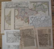 [MAPS / GERMANY] 19th c. maps of Central (1828) and Northern Germany (1828) by Sidney Hall,
