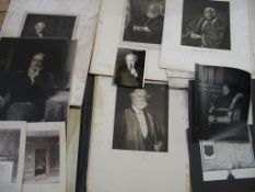 A collection of photographs, prints and engravings of eminent authors and academics, including J. B.