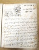 [SUDAN CAMPAIGN / MANUSCRIPT ACCOUNT], 4to., 17pp., 9 ink illus. & 1 ink and watercolour map, covers