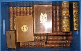 [BINDINGS] approx. 3 boxes of leatherbound, incl. FIRST & EARLY editions of Hume's History of