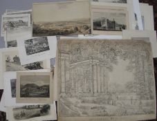 [PRINTS] Miscellaneous Views, 18th / 19th c. unframed (35).
