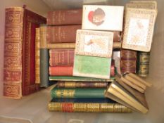 LEATHER BINDINGS, misc. lit., etc. (3 boxes).
