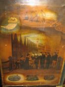 PORTSMOUTH DOCKYARD PENSION SOCIETY, / LIVESAY (Richard) artist, engr. print mounted on stretcher,