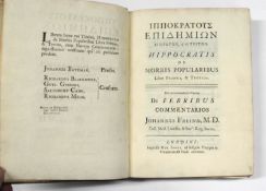 [MEDICINE] [FREIND (John, M.D.)] Hippokratous Epidemion t proton, k i t triton. Hippocratis de