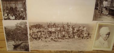 AFRICA, a large albumen print of hunters, natives and the animals they have shot in South Africa;