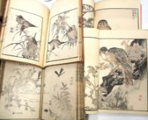JAPANESE WOODCUTS, 4vols (3 on birds, 1 on plants / insects), limp bound, approx.. 21 x 13cms et