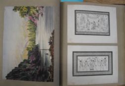 SCRAP ALBUM, 4to, 19th c. prints, drawings, etc. incl. Thames Tunnel, etc. (1).