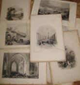 [IRELAND] coll'n of 19th c. engraved views (waterstains), u/f. (Q).