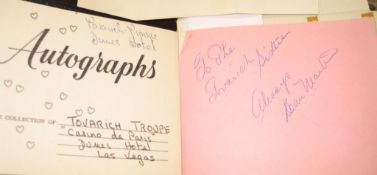 [AUTOGRAPH COLLECTION / ENTERTAINMENT], 2 small gold-coloured albums containing the autographs,