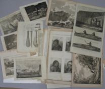 CAPTAIN COOK / SOUTH SEAS, coll'n of engraved prints, various formats, unframed.