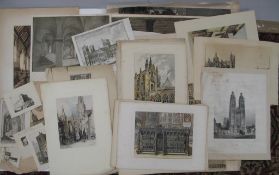 [PRINTS / CHURCHES] 18th & 19th c. includes collection by Herbert Railton, unframed (30).