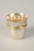 A CARTIER, PARIS, .925 SILVER WHISKY TOT. 27grms. No. 301633, in a red Cartier box.