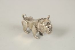A SILVER PLATED ART DECO DOG VESTA.