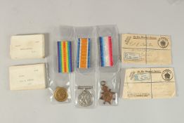 ERNEST ASHTON. ROYAL ENGINEERS. SAPPER 81543. TRIO with ribbons and boxes 1914 - 1915.