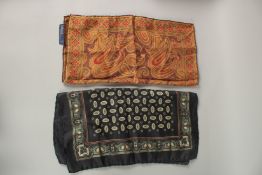 A POLO SILK HANDKERCHIEF 40cms x 40cms and SCARF 40cms x 40cms.