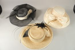 THREE DESIGNER HATS including by Phlip Somerville and two by Karen Scott, Royal Ascot.