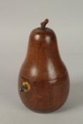 A PEAR TEA CADDY. 10cms.