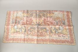A NINA RICCI, PARIS, PASTEL SILK SCARF. 75cms x 80cms.