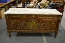 A GOOD 20TH CENTURY LOUIS XVITH STYLE MAHOGANY AND ORMOLU COMMODE after a model by Benemans &