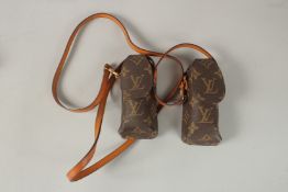 TWO LOUIS VUITTON LEATHER POUCH BAGS.