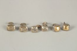 THREE PAIRS OF VARIOUS SILVER CUFFLINKS.