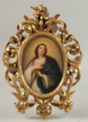 A GOOD CONTINENTAL PORCELAIN OVAL PLAQUE 