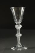 A GOOD GEORGIAN WINE GLASS with opaque twist stem.