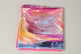 A HERMES KWUMI SEFIDIN SILK SCARF. 88cms x 88cms, in a Hermes box.