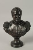 A BRONZED BUST OF NAPOLEON. 34cms highs.