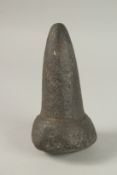 A VERY EARLY HAWAIIAN STONE POUNDER. 18cms high.