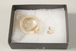 AN EARLY CARVED ROCK CRYSTAL MINIATURE CENSER, possibly 16th century.