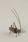 A BRONZE OKIMONO OF A LONGHORN BEETLE.