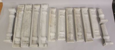 A COLLECTION OF TWELVE ISLAMIC CARVED MARBLE COLUMNS.