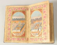 A FINE OTTOMAN TURKISH LEATHER BOUND AL JAZULI'S DALAIL AL KHAYRAT ARABIC PRAYER BOOK, dated 1292,